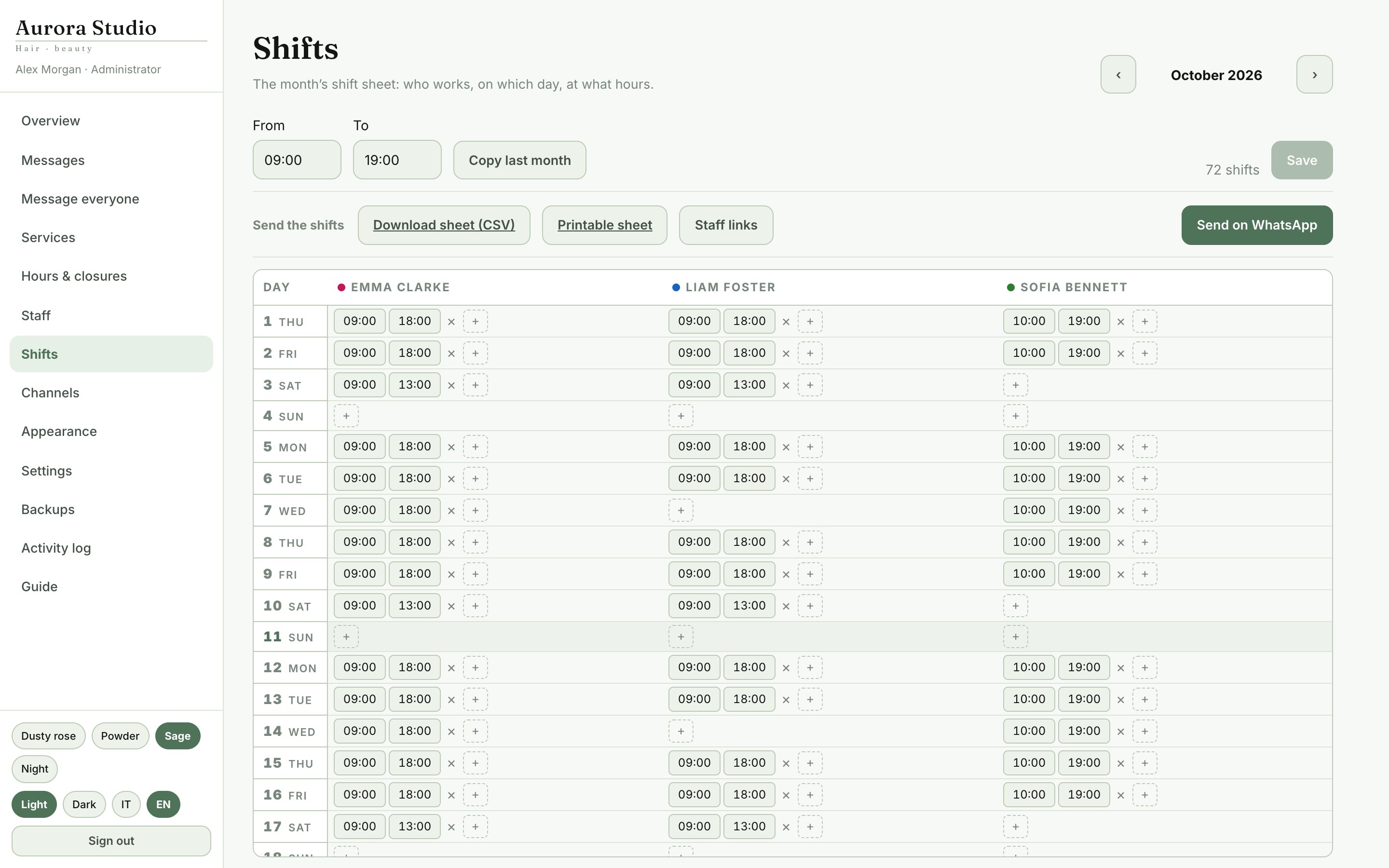 Shifts