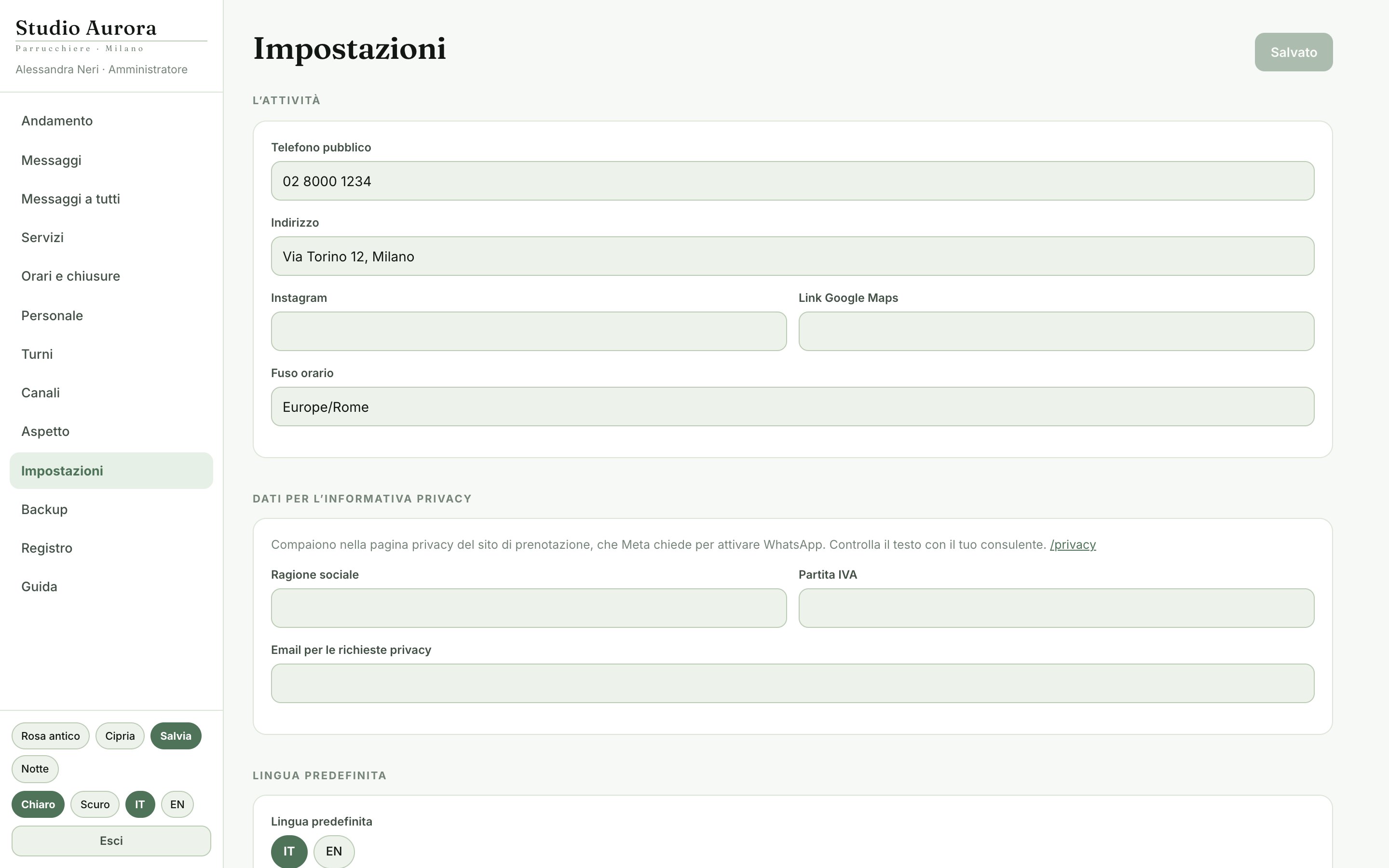 Impostazioni