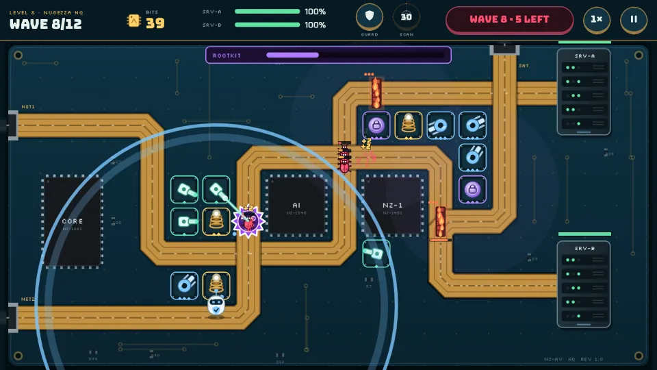 Nugezza HQ: the Rootkit boss on the board as the Guard’s Full Scan goes out
