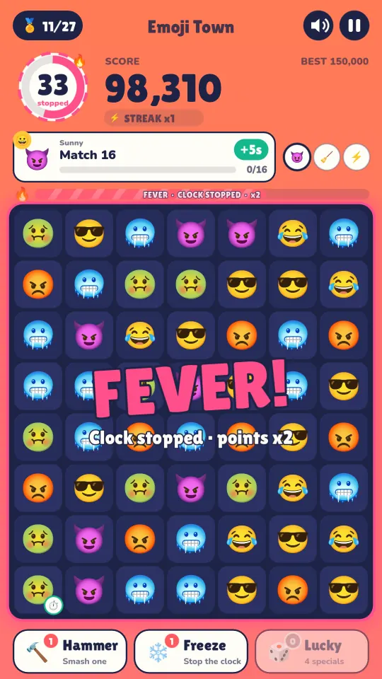 Fever: the clock stops and every point counts double